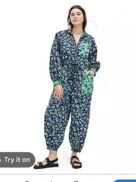 Diane Von Furstenberg Pants - Diane von Furstenberg x Target jumpsuit blue green dot size medium New with tags